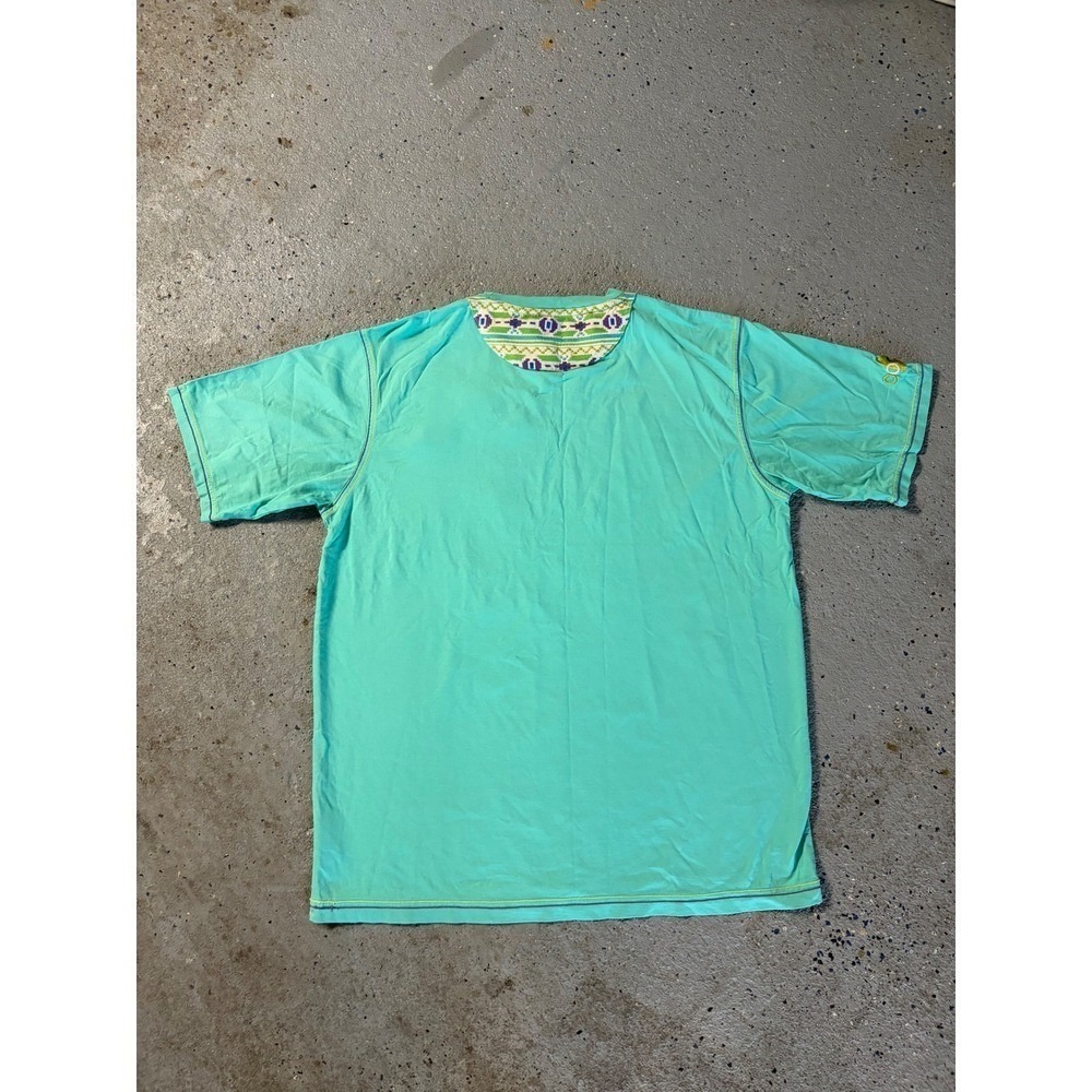 Coogi Mens XL Teal Short Sleeve T-Shirt Embroidered Headdress Graphic Streetwear - Picture 2 of 5